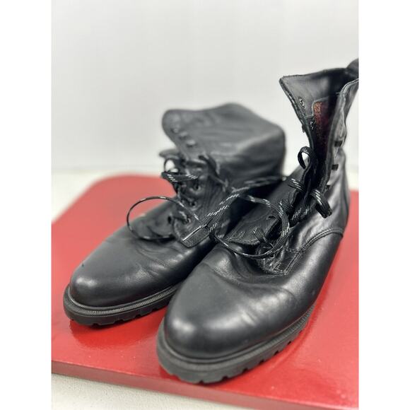 GH Bass Pro Women Ankle Faux Leather‎ Booties Boots Combat Black Size 7.5 Y2K - Picture 1 of 8
